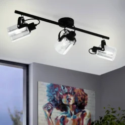 Eglo Berregas 3 Lamp Spotlight - Black & Transparent -Luxe Light Shop 14302948 2225038223069406