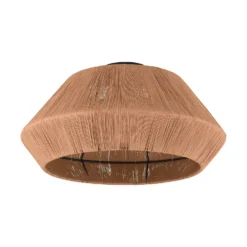 Eglo Alderney Flush Ceiling Light - Black & Natural -Luxe Light Shop 14302949 2125038223037831