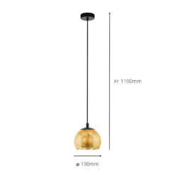 Eglo Albaraccin Pendant Ceiling Light - Black & Gold -Luxe Light Shop 14302950 1535038223095695