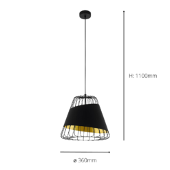 Eglo Austell Pendant Ceiling Light - Black & Gold 9 Eglo Austell Pendant Ceiling Light - Black & Gold -Luxe Light Shop 14302951 1145038223122290