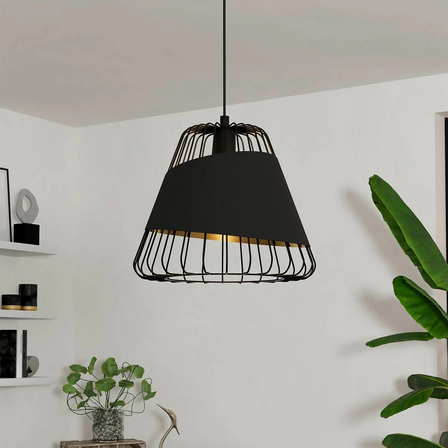 Eglo Austell Pendant Ceiling Light - Black & Gold 3 Eglo Austell Pendant Ceiling Light - Black & Gold