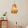 Eglo Alderney Pendant Ceiling Light - Black & Natural -Luxe Light Shop 14302952 3915038223131026