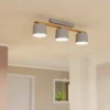 Eglo Mariel 3 Lamp Flush Ceiling Light - Grey & Wood 1 Eglo Mariel 3 Lamp Flush Ceiling Light - Grey & Wood -Luxe Light Shop 14302955 1775038224233337