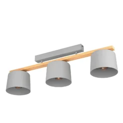 Eglo Mariel 3 Lamp Flush Ceiling Light - Grey & Wood 7 Eglo Mariel 3 Lamp Flush Ceiling Light - Grey & Wood -Luxe Light Shop 14302955 7755038224295977