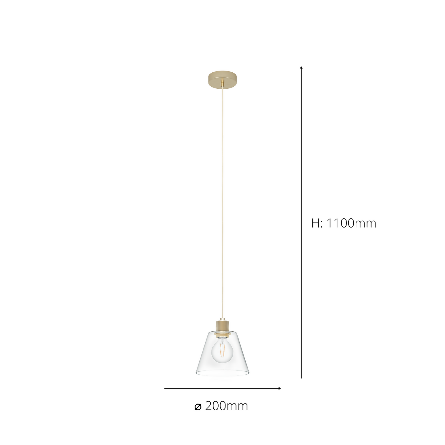 Eglo Copley Pendant Ceiling Light - Soft Gold & Clear 6 Eglo Copley Pendant Ceiling Light - Soft Gold & Clear - Image 4
