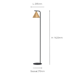 Eglo Narices Floor Lamp - Black & Brushed Brass -Luxe Light Shop 14302958 1085038223666880