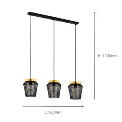 Eglo Escandidos 3 Lamp Diner Bar Light - Black 9 Eglo Escandidos 3 Lamp Diner Bar Light - Black -Luxe Light Shop 14302961 3645038224096957