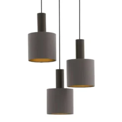 Eglo Concessa 1 3 Lamp Pendant Ceiling Light - Cappuccino & Gold -Luxe Light Shop 14302962 3315038224252558