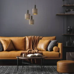 Eglo Concessa 1 3 Lamp Pendant Ceiling Light - Cappuccino & Gold -Luxe Light Shop 14302962 5785038224215196