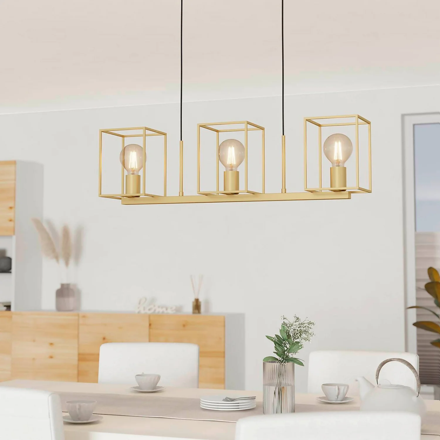 Eglo Cumiole 3 Lamp Diner Bar Light - Gold 3 Eglo Cumiole 3 Lamp Diner Bar Light - Gold