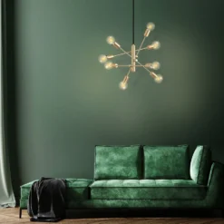 Eglo Gradoli 1 8 Lamp Pendant Ceiling Light - Brushed Brass