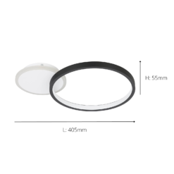 Eglo Gafares Connect Smart Flush Ceiling Light - Black -Luxe Light Shop 14302966 1645038223881509