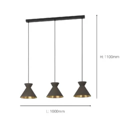 Eglo Nastasia 3 Lamp Pendant Diner Bar Light - Cappuccino & Brass 9 Eglo Nastasia 3 Lamp Pendant Diner Bar Light - Cappuccino & Brass -Luxe Light Shop 14302968 6225039958073122