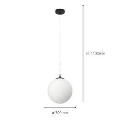 Eglo Rondo Pendant Ceiling Light - Black & Opal -Luxe Light Shop 14302973 1295038224269868