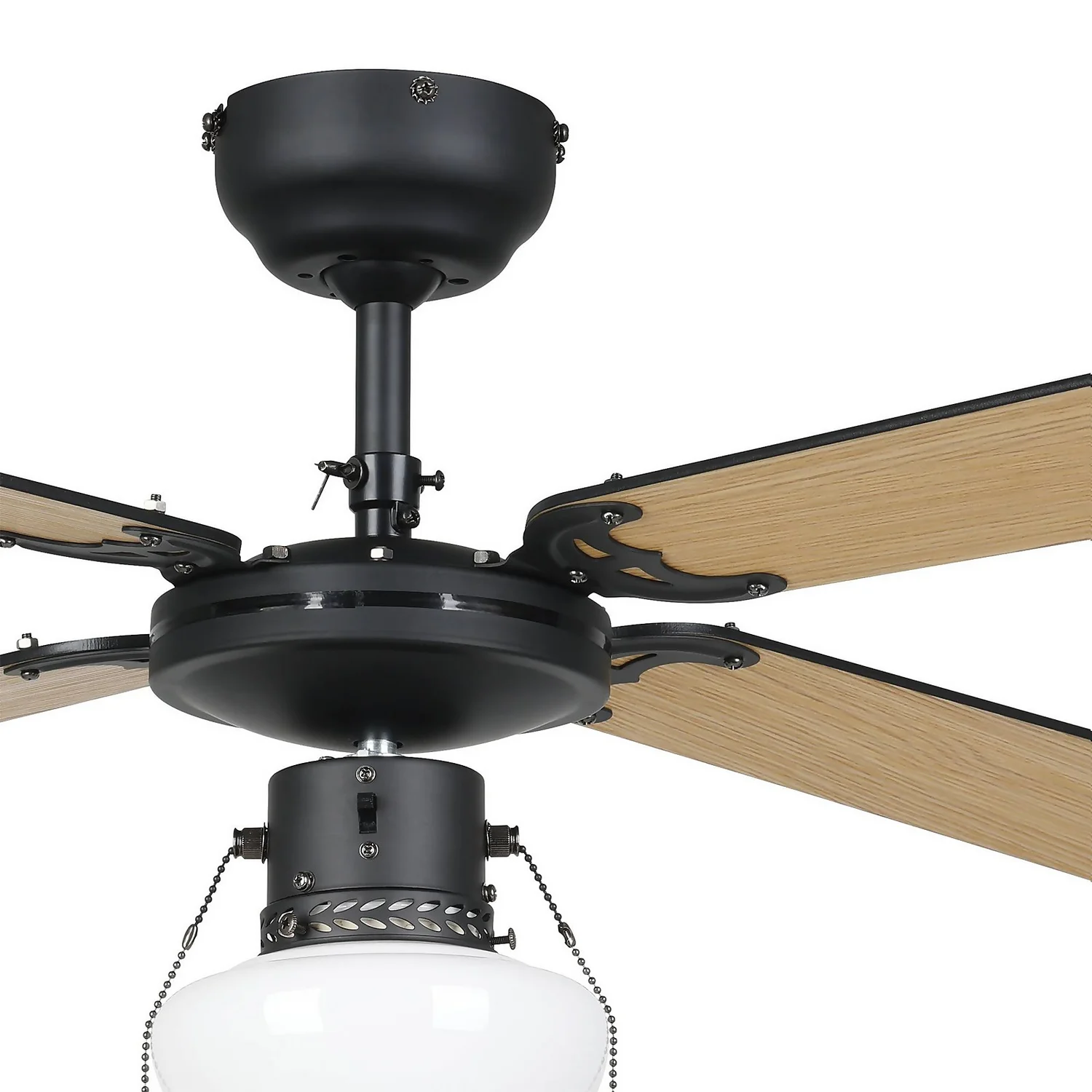 Eglo Fortaleza Ceiling Fan With Light - Matt Black & Wood 6 Eglo Fortaleza Ceiling Fan With Light - Matt Black & Wood - Image 4