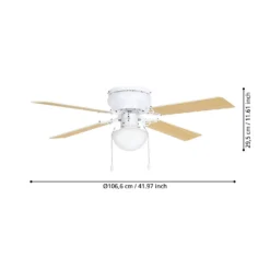 Eglo Cagliari Ceiling Fan With Light - Matt White -Luxe Light Shop 14742120 2115052700503681