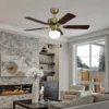 Eglo Cadiz Ceiling Fan With Light - Aged Brass & Wood -Luxe Light Shop 14742121 1995052700138665
