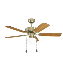 Eglo Cadiz Ceiling Fan With Light - Aged Brass & Wood -Luxe Light Shop 14742121 7475052700192734