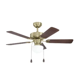 Eglo Cadiz Ceiling Fan With Light - Aged Brass & Wood -Luxe Light Shop 14742121 9905052700361127